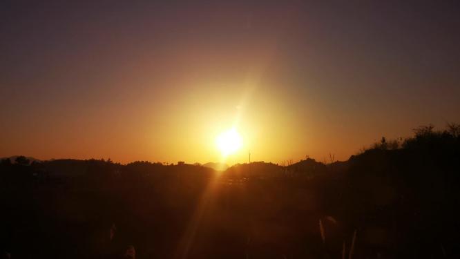 实拍夕阳晚霞日落