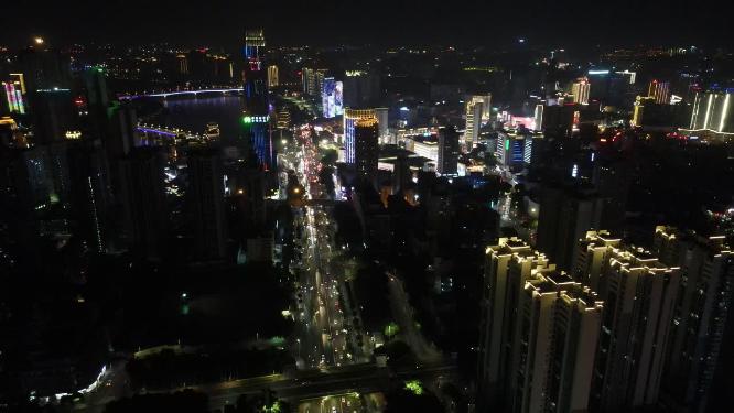 广西南宁城市夜景航拍