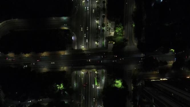广西南宁城市夜景航拍