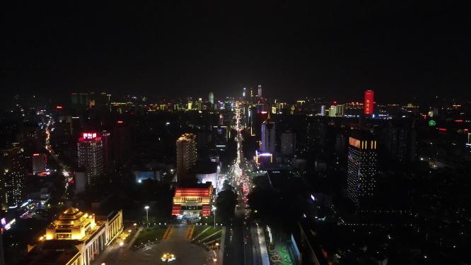广西南宁城市夜景航拍