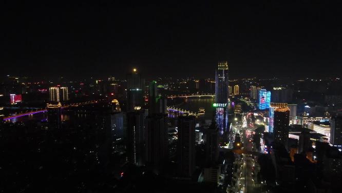 广西南宁城市夜景航拍
