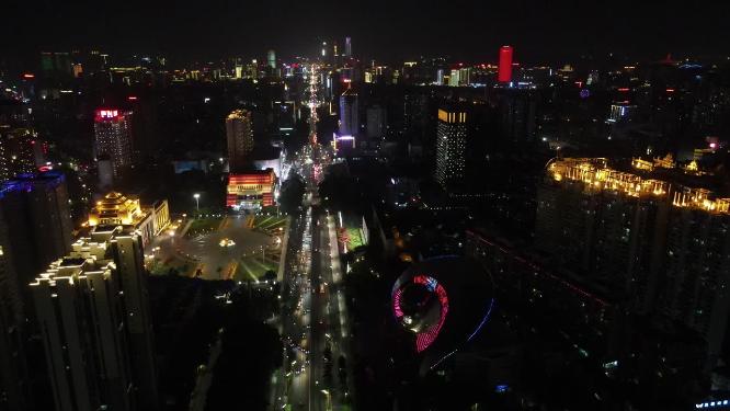 广西南宁城市夜景航拍