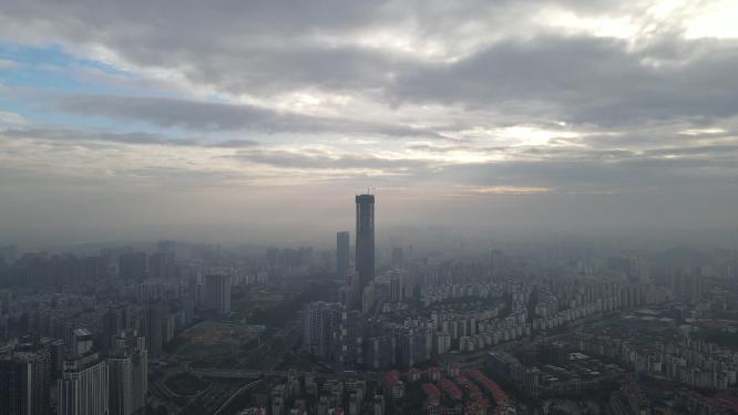 俯拍广西南宁民族大道交通
