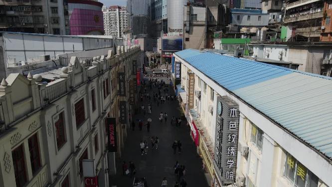广西南宁新宁路步行商业街航拍