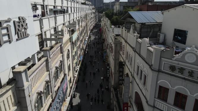 广西南宁新宁路步行商业街航拍