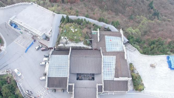 湖南南岳衡山风景区历史文化古建筑寺庙航拍