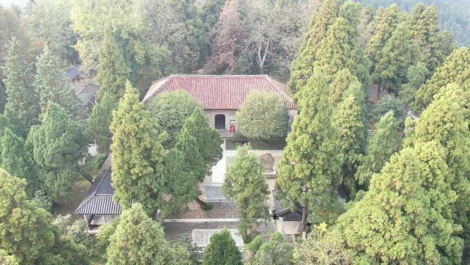 湖南南岳衡山风景区历史文化古建筑寺庙航拍
