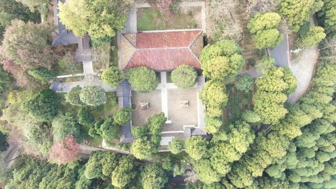 湖南南岳衡山风景区历史文化古建筑寺庙航拍