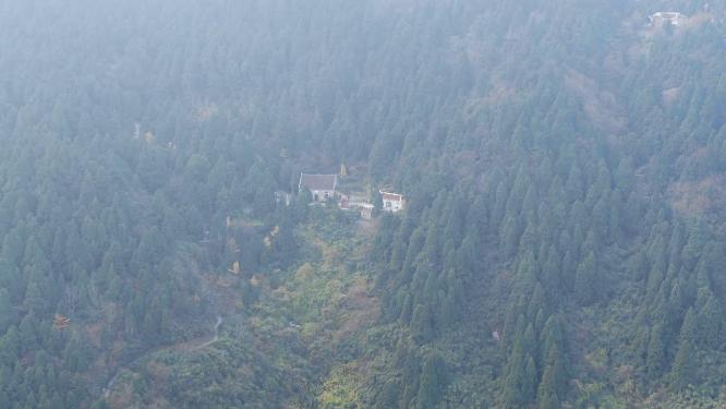 湖南南岳衡山风景区历史文化古建筑寺庙航拍