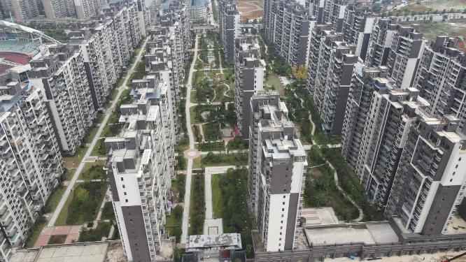 航拍城市商业住宅小区