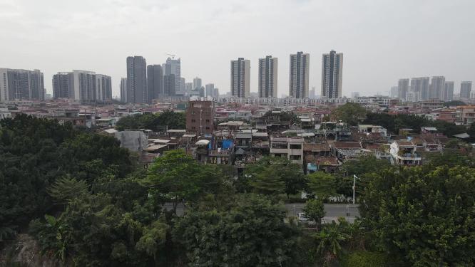 航拍广东东莞下坝坊古村