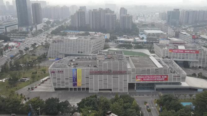航拍广东东莞市民之家