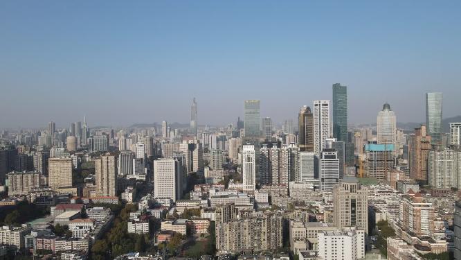 航拍江苏南京城市高楼建筑