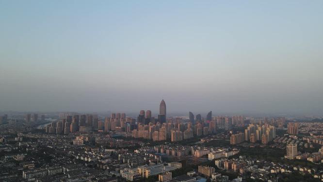 航拍浙江绍兴城市建设
