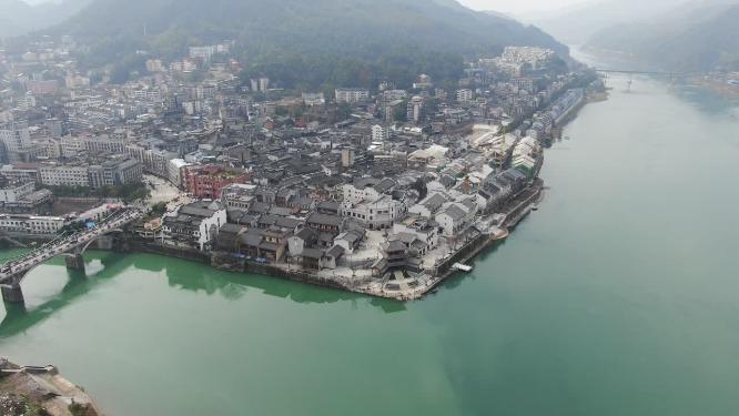 航拍湖南洪江古商城古建筑4A景区