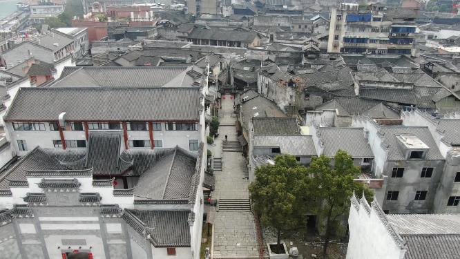 航拍湖南洪江古商城古建筑4A景区