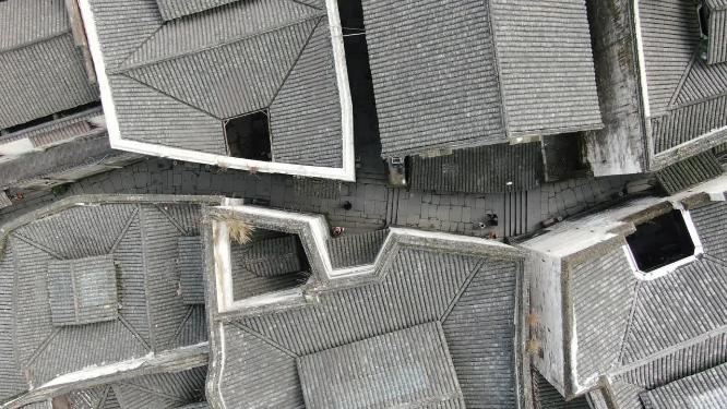 航拍湖南洪江古商城古建筑4A景区