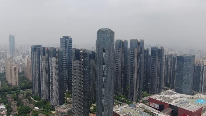 航拍福建福州城市商业住宅小区