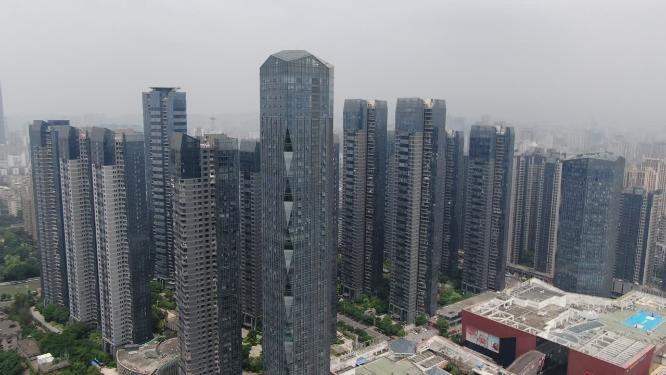 航拍福建福州城市商业住宅小区