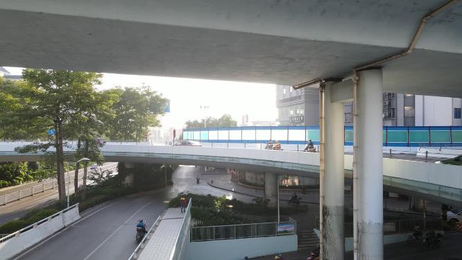 城市高架立交桥交通航拍
