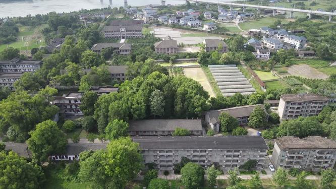 杂交水稻发源地湖南安江农校航拍