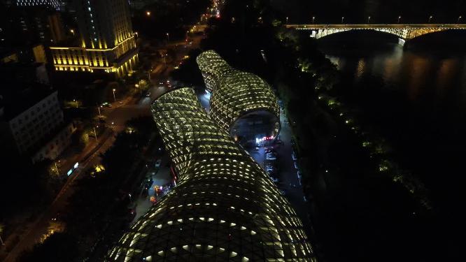 柳州双鱼汇夜景航拍