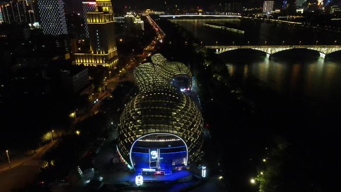 柳州双鱼汇夜景航拍