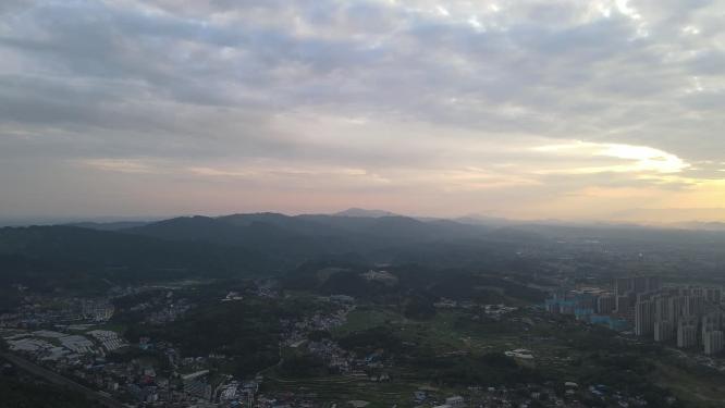 江西赣州城市日落晚霞夕阳航拍