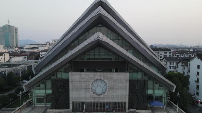 浙江绍兴大剧院航拍
