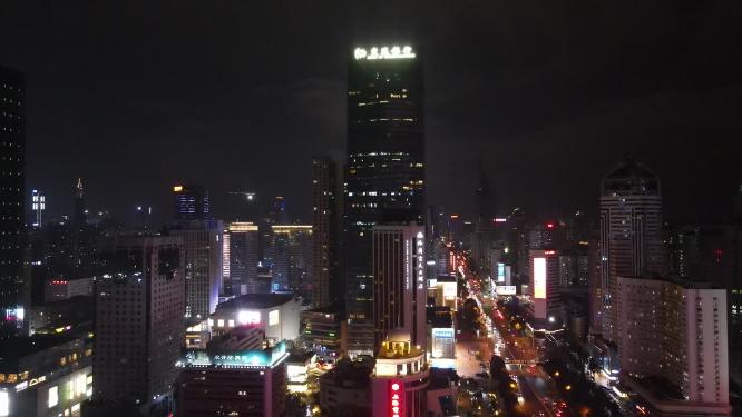 深圳城市夜景交通航拍