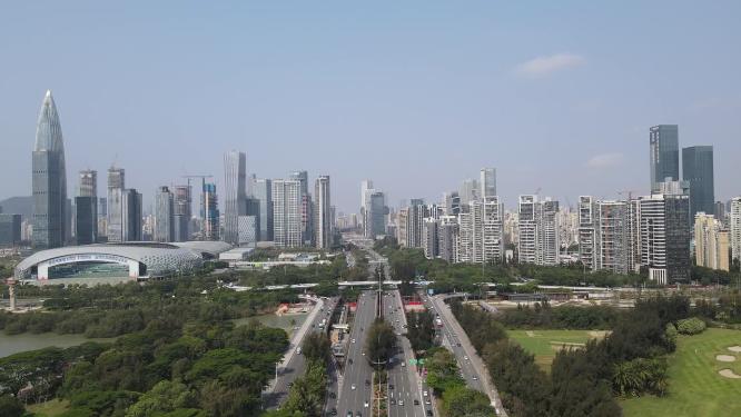深圳城市风光高楼建筑航拍