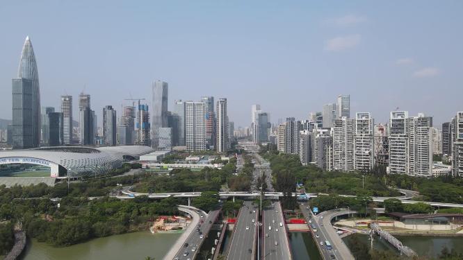 深圳城市风光高楼建筑航拍