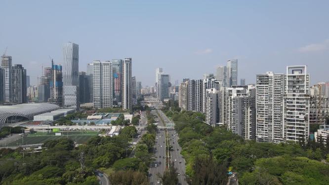 深圳城市风光高楼建筑航拍