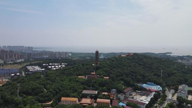 湖南岳阳圣安古寺4A景区航拍