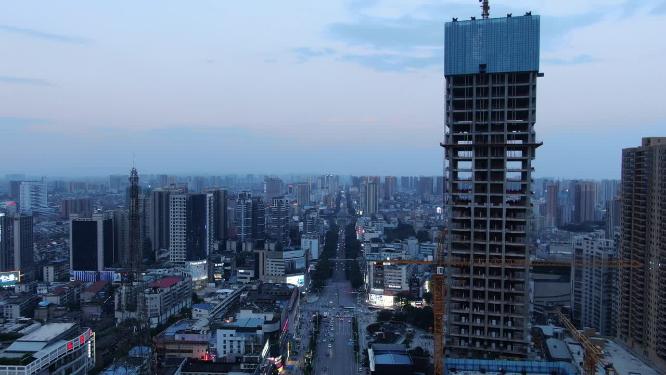 湖南岳阳城市交通航拍