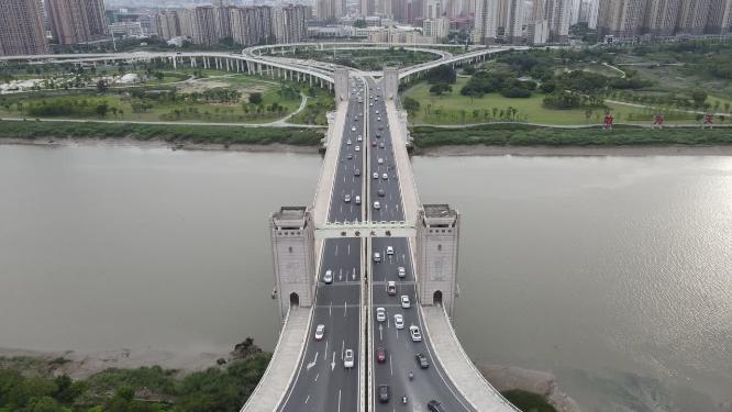 福建泉州田安大桥航拍