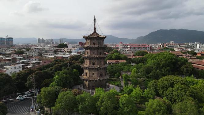 福建泉州镇国塔地标航拍