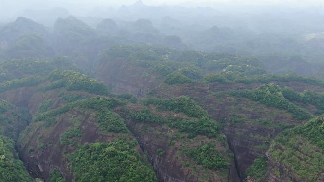 福建泰宁九龙潭丹霞地貌航拍