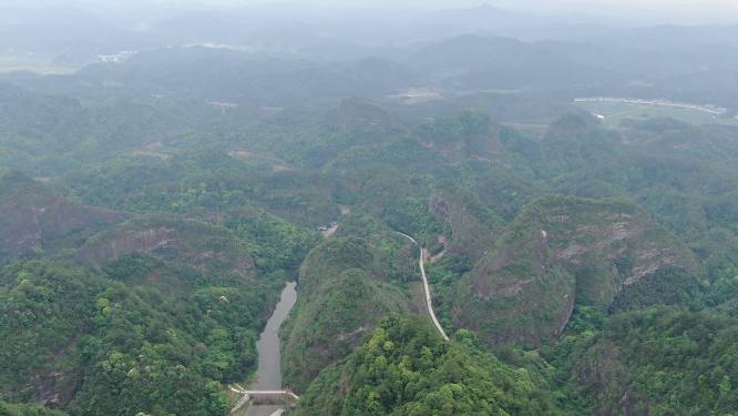 福建泰宁九龙潭丹霞地貌航拍