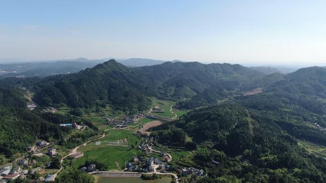 航拍丘陵山川地貌