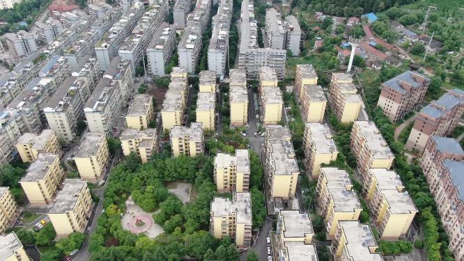 航拍城市住宅小区