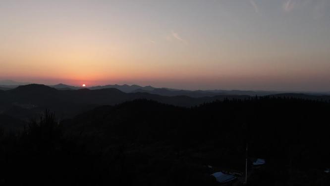 航拍夕阳晚霞