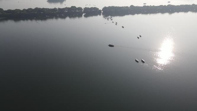 航拍杭州西湖5A景区