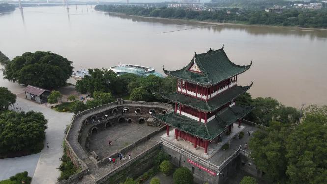 航拍江西赣州八镜台4A景区