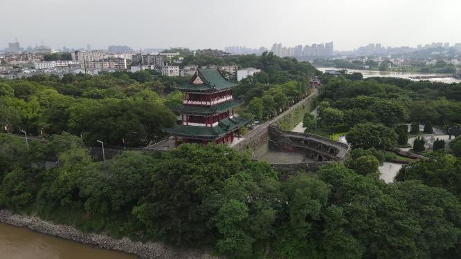 航拍江西赣州八镜台4A景区