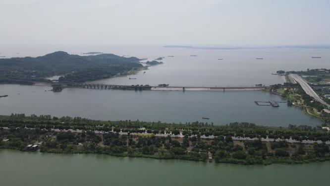 航拍湖南岳阳南湖公园