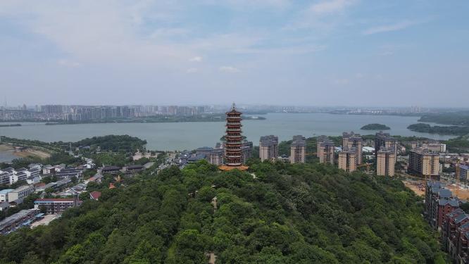 航拍湖南岳阳圣安寺4A旅游景点
