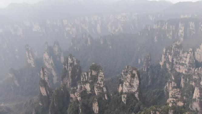 航拍湖南张家界武陵源奇山山川
