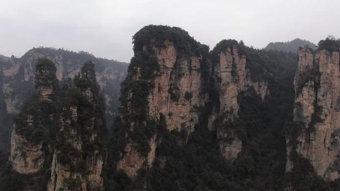 航拍湖南张家界武陵源奇山山川