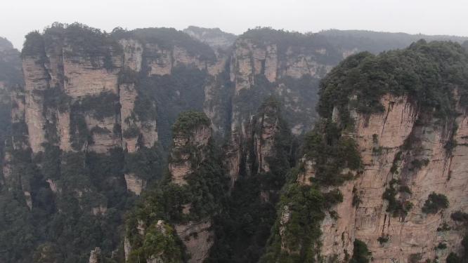 航拍湖南张家界武陵源奇山山川